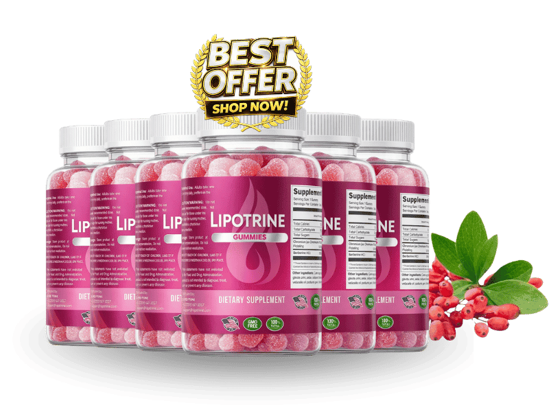 Six LipoTrine bottles shown by the seller