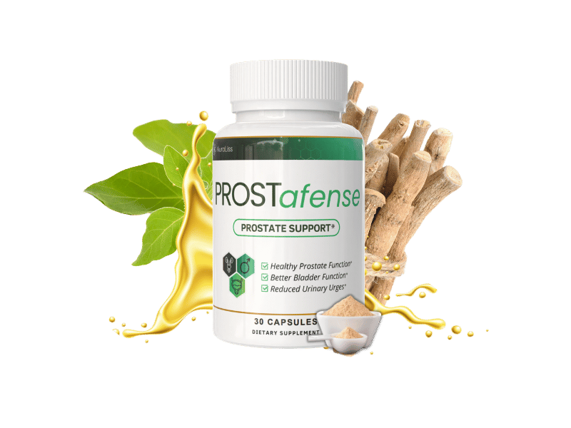 ProstAfense prostate-support supplement bottle shown by the seller